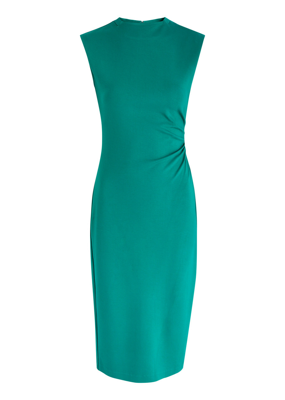Diane Von Furstenberg Darrius Gathered Jersey Midi Dress Dark Green Diane  von Furstenberg