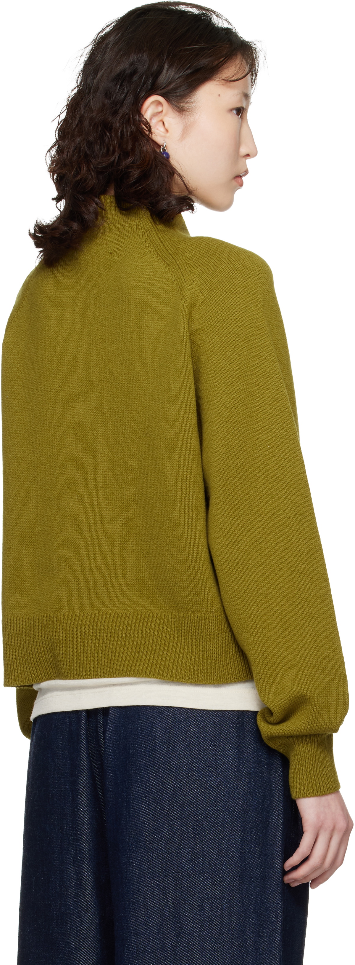 Cordera Green Merino Wool Perkins Cardigan