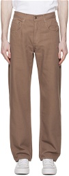 DANCER Brown Five-Pocket Trousers