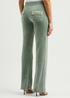 Juicy Couture Del Ray Logo Velour Sweatpants Green