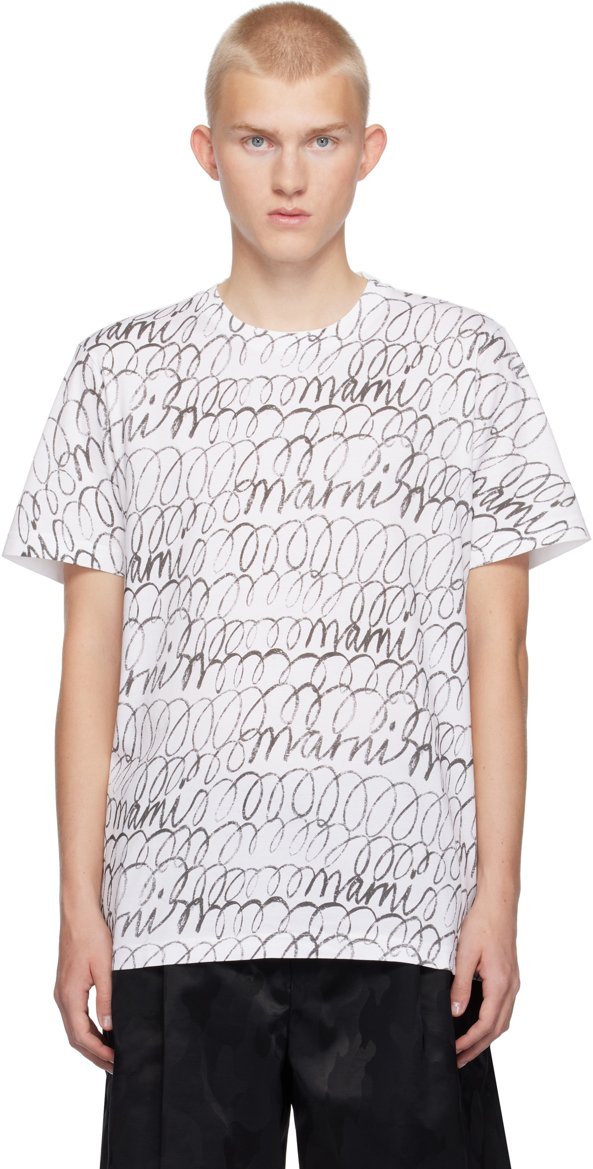 Marni White Scribble Motif T-shirt Marni