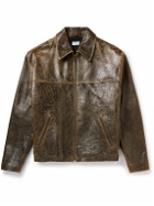 Guess USA - Distressed Leather Jacket - Brown