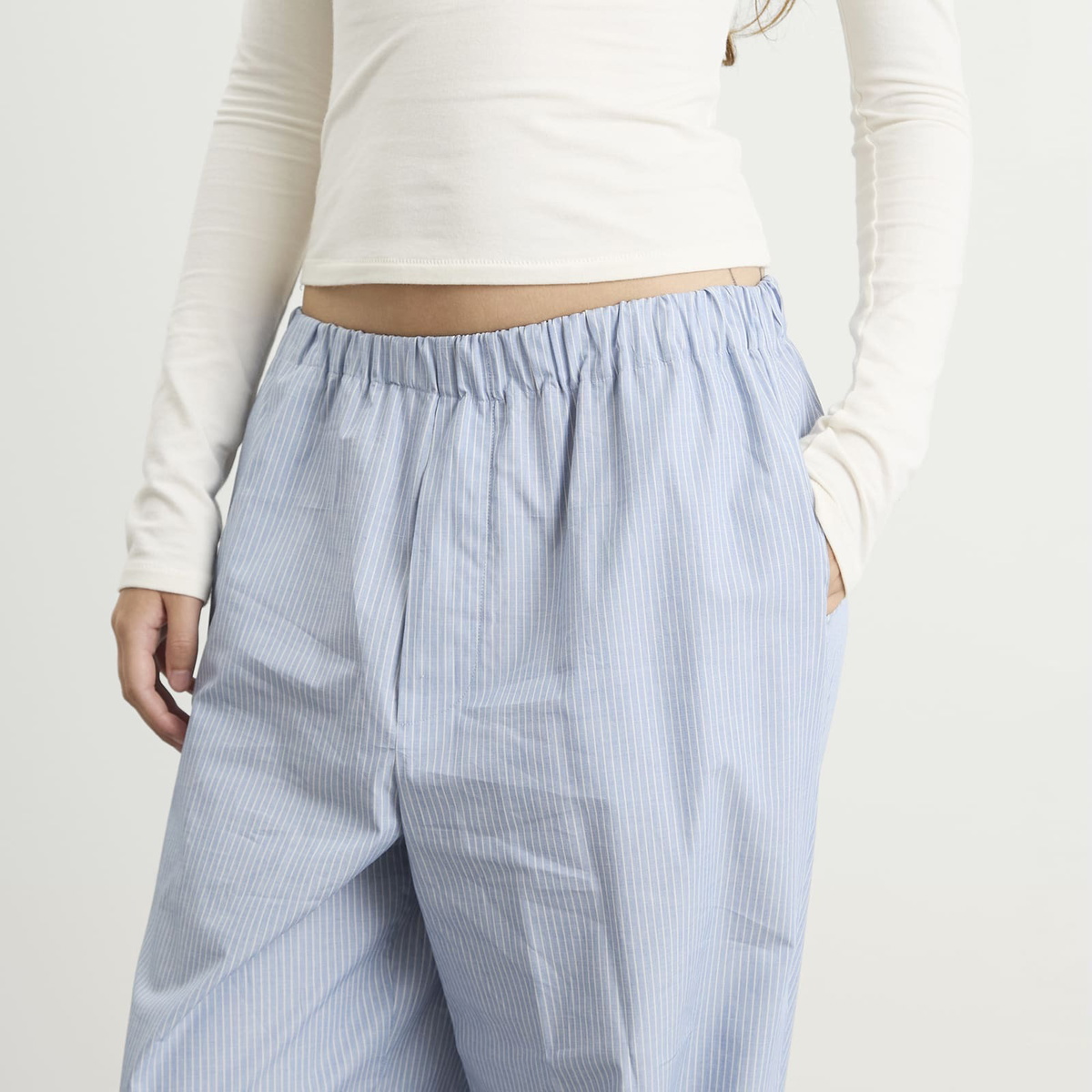 Baserange Women's Claude Stripe Pants in Blue Stripe