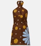 Cala de la Cruz Venta halterneck floral minidress
