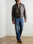 Nudie Jeans - Eddy Rider Leather Jacket - Brown