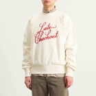 Late Checkout Men's Script Crewneck Sweatshirt in White/Red