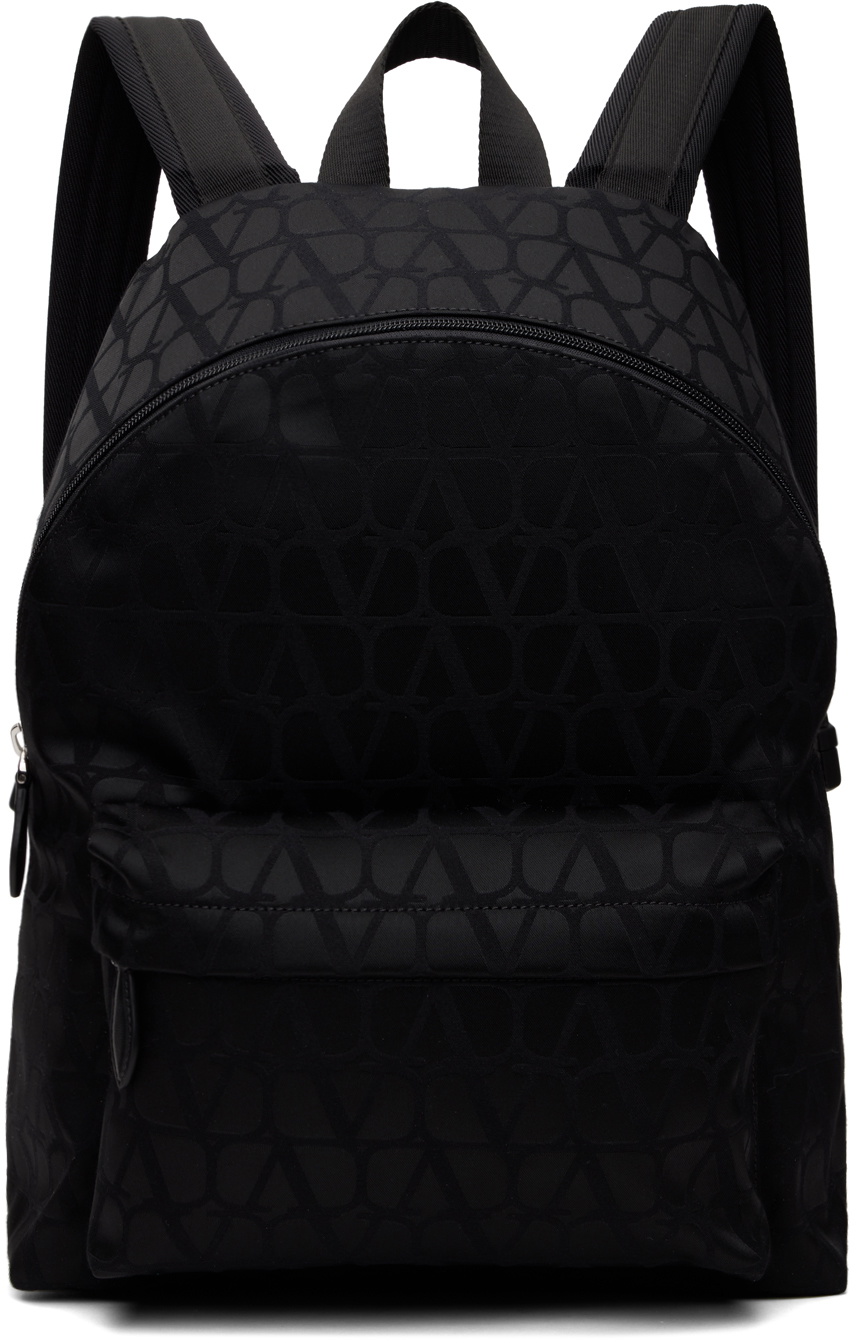 Valentino Garavani Black Toile Iconographe Backpack