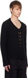 NVRFRGT Black V-Neck Sweater