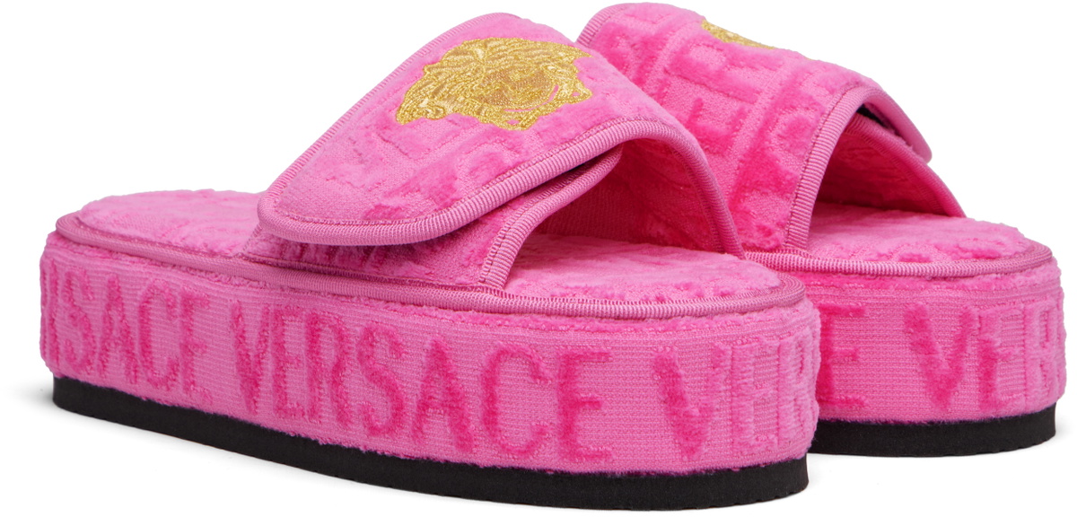 Versace Pink 'I Heart Baroque' Slippers