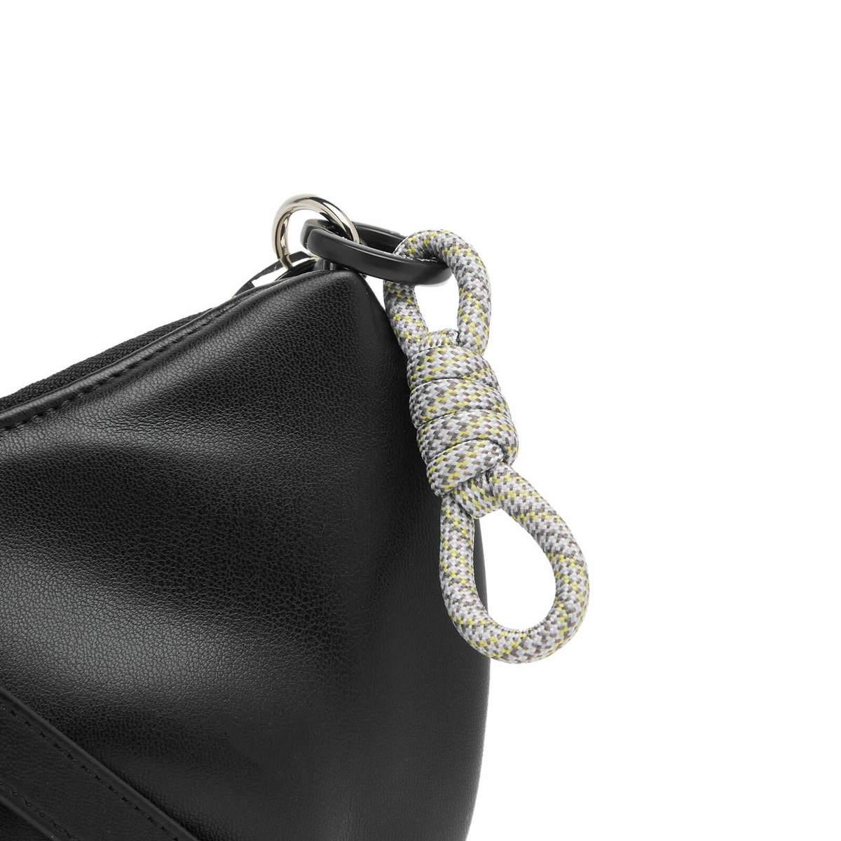 F/CE. Women's Tech Leather Cross Body Pochette Bag in Black 