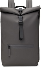 RAINS Gray Rolltop Rucksack Backpack