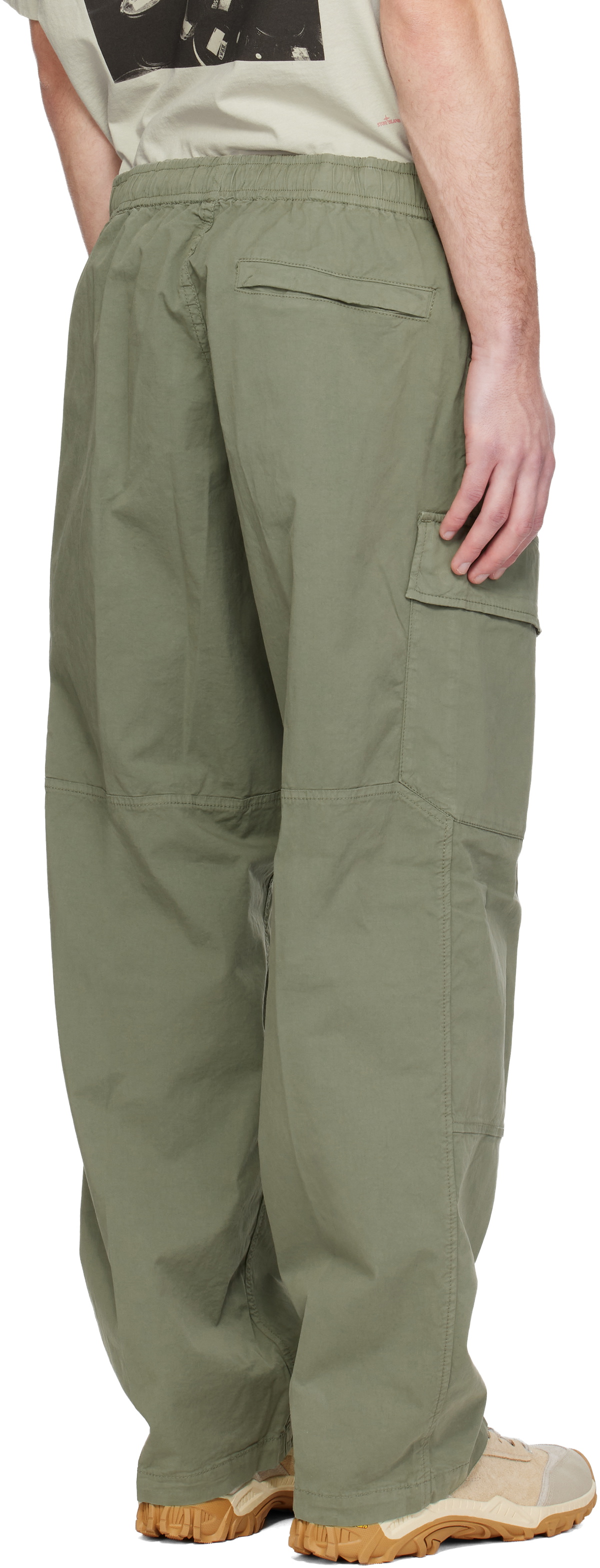 Stone Island Khaki 3100020 Stretch Organic Cotton Twill Cargo Pants