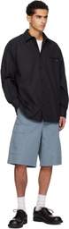 MM6 Maison Margiela Gray Denim Waistband Cargo Shorts