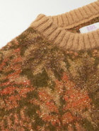 ERL - Metallic Jacquard-Knit Sweater - Brown