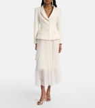 Self-Portrait Bouclé and chiffon midi dress