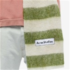 Acne Studios Men's Vally Breton Stripe Scarf in Olive Green/White
