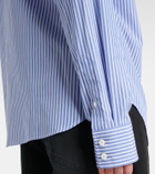 Prada Embellished striped cotton poplin shirt