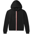 Moncler - Striped Loopback Cotton-Jersey Zip-Up Hoodie - Black