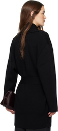 TOTEME Black Shawl-Lapel Robe Cardigan