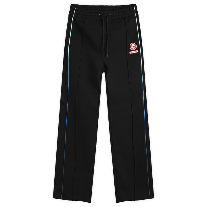 Photo: Casablanca Men's Loopback Gradient Piping Open Hem Jogger in Black