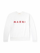 Marni - Logo-Print Cotton-Jersey Sweatshirt - White