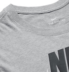 Nike - Sportswear Icon Futura Logo-Print Cotton-Jersey T-Shirt - Charcoal