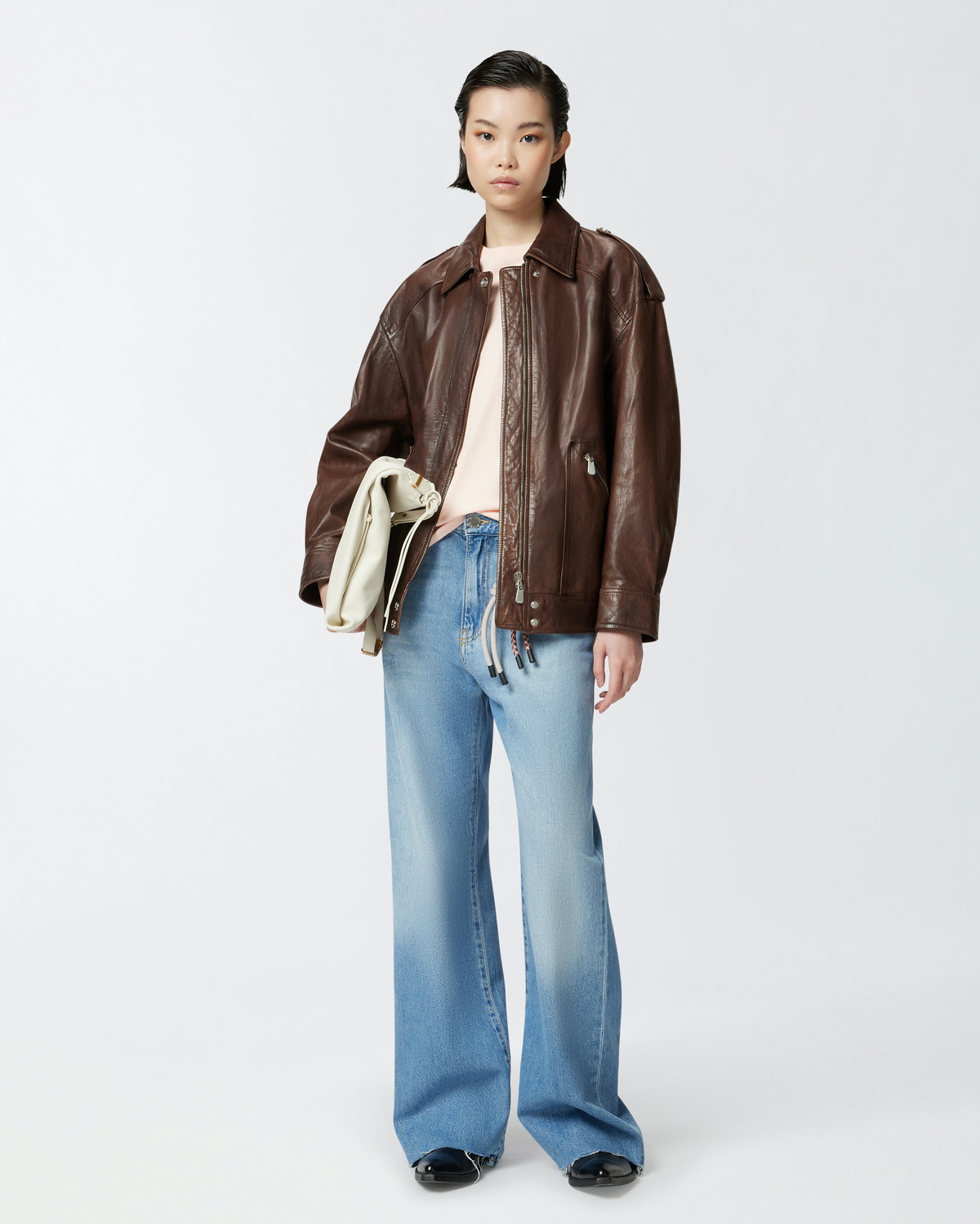 未使用 PINKO ピンコ　ライダースジャケット ラムレザー 46 S ブラック Leather biker jacket with fabric back PINKO → Shop Online