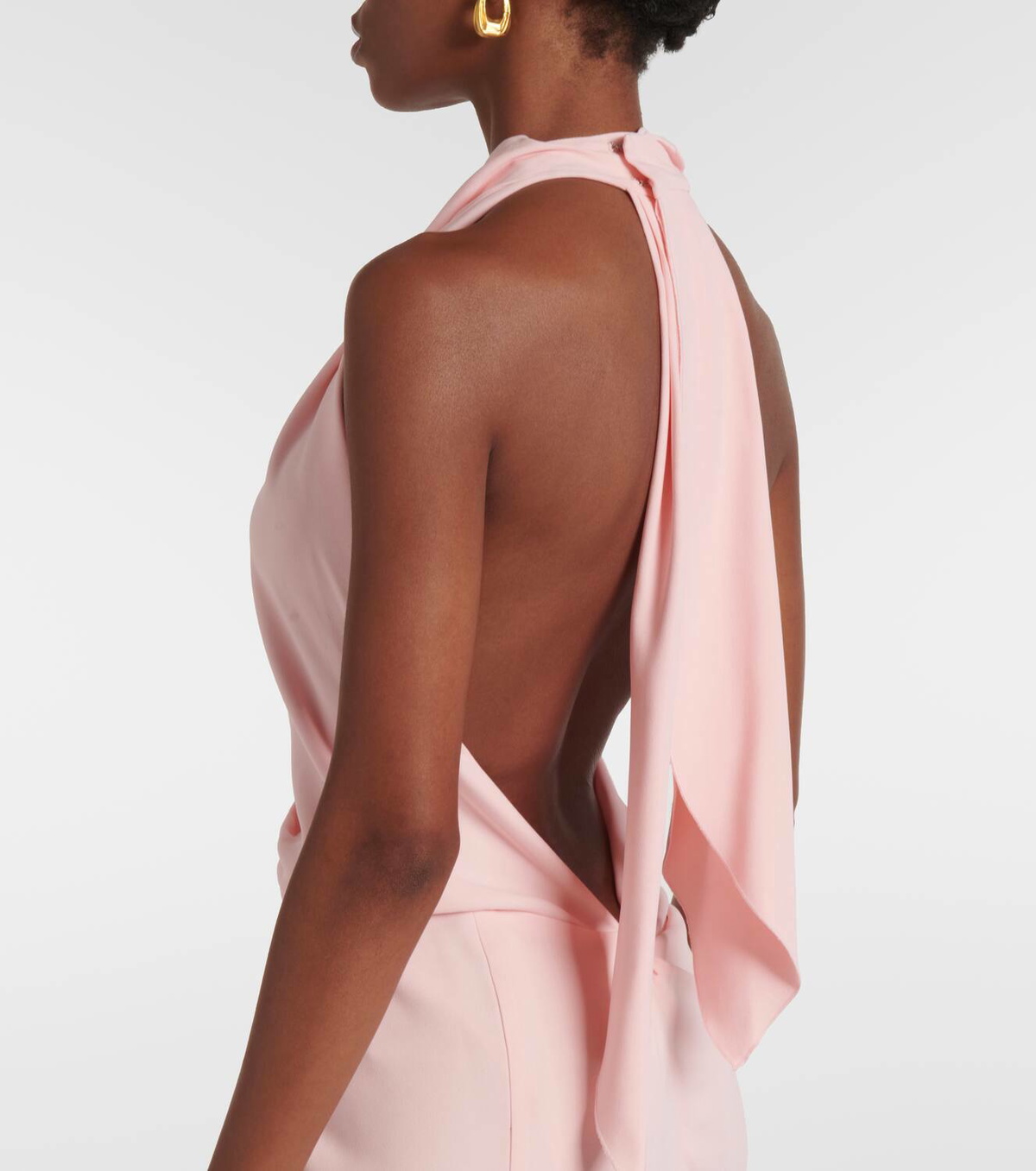 Victoria Beckham Scarf-detail open-back crêpe midi dress