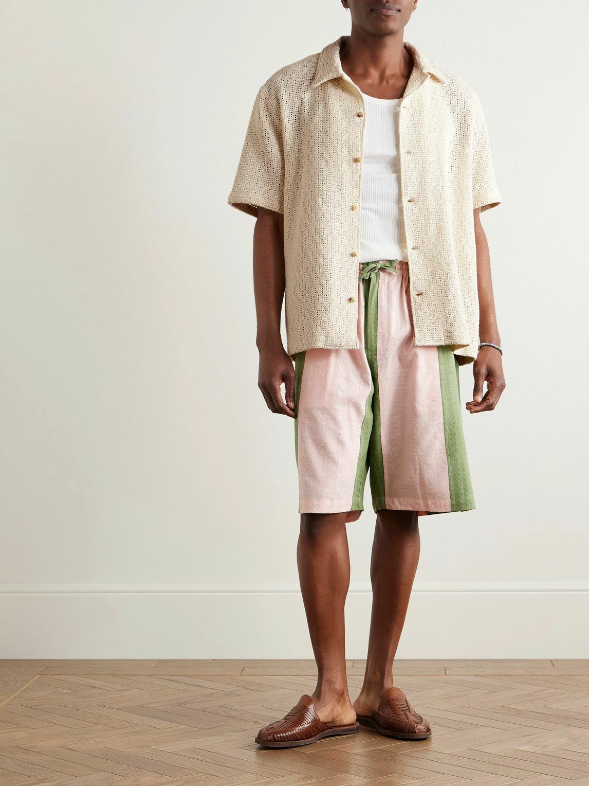 De Bonne Facture - Holiday Camp-Collar Cotton Shirt - Neutrals