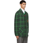 Gucci Green Check Wool Vintage Crest Jacket