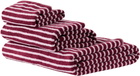Tekla Burgundy & Pink Striped Towel Set, 3 pcs