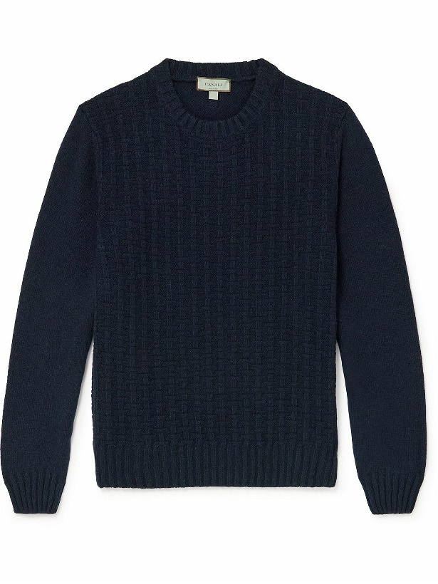 Photo: Canali - Wool-Blend Sweater - Blue