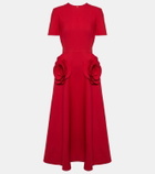 Valentino Crêpe Couture floral-appliqué midi dress