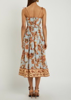 Zimmermann Aster Corset Cotton Midi Dress Blue