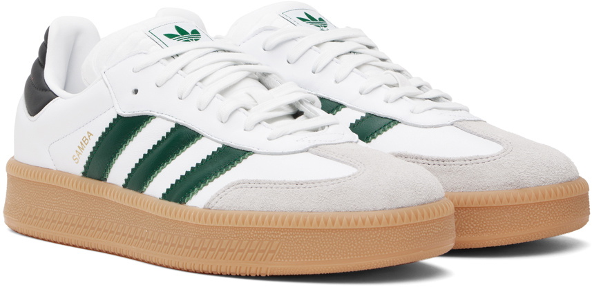 adidas Originals White & Green Samba XLG Sneakers adidas