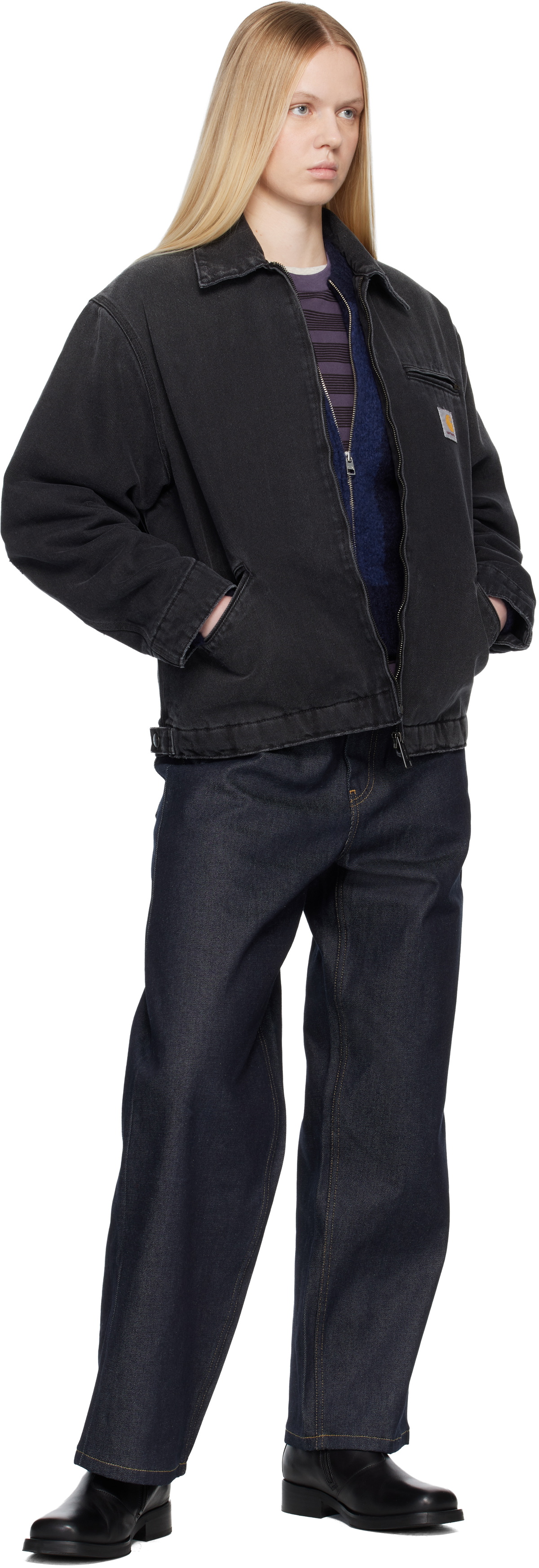 Carhartt Work In Progress Black OG Detroit Denim Jacket