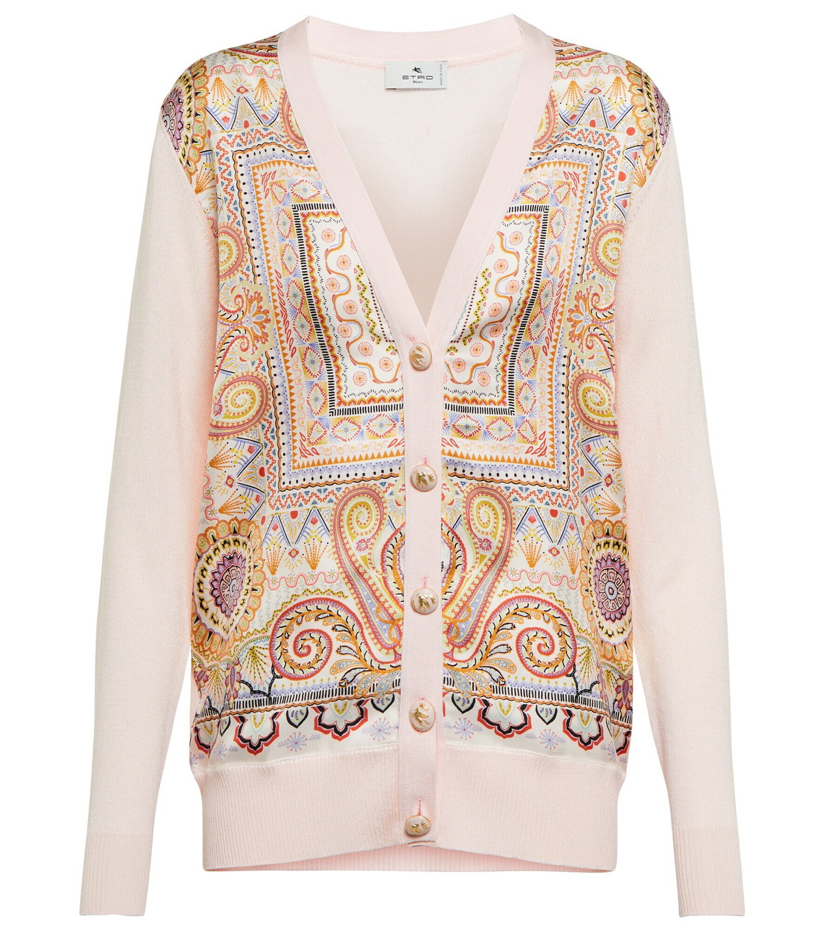 Etro - Paisley printed silk-panel cardigan Etro