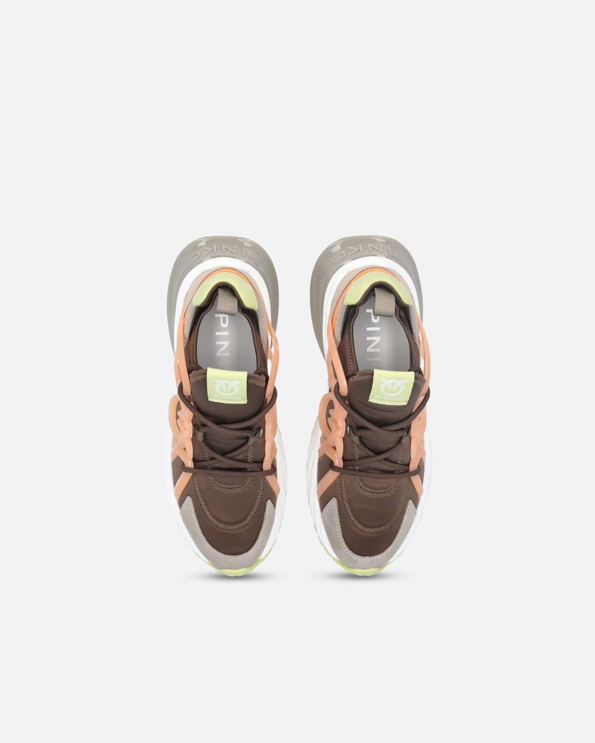 Pinko Slip On Ariel Sneakers With Suede Military/Apricot