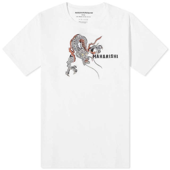 Photo: Maharishi Men's Embroided Sue-Rye Dragon T-Shirt in White