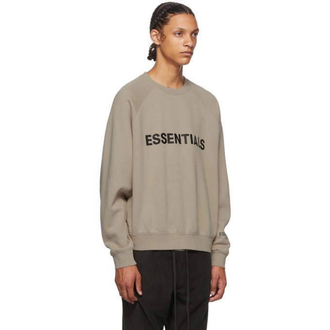 Essentials Taupe Crewneck Pullover Sweatshirt Essentials