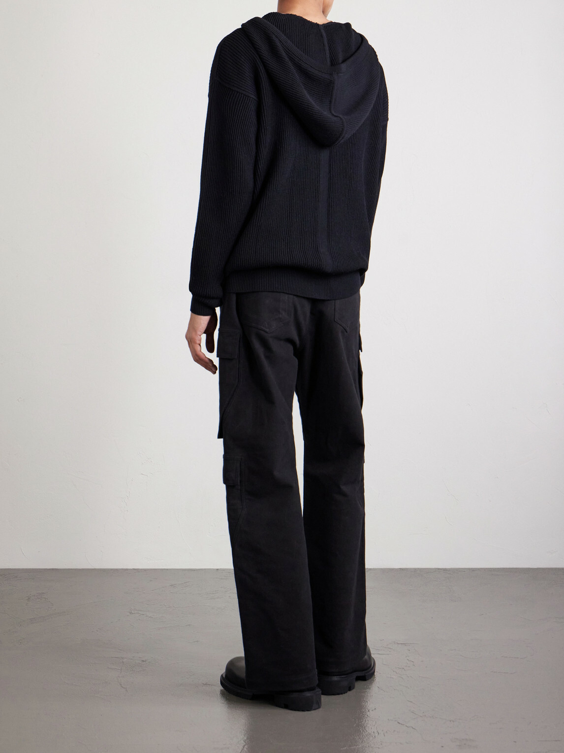 Rick Owens - Ribbed Virgin Wool Zip-Up Hoodie - Black
