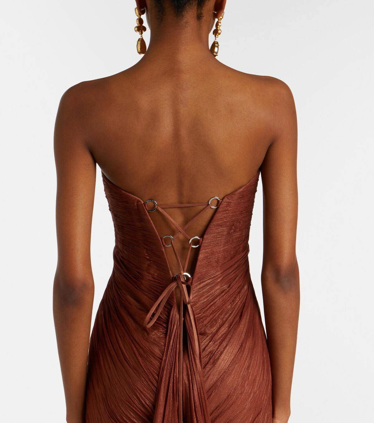 Maria Lucia Hohan Rachel draped silk muslin bustier gown