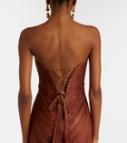 Maria Lucia Hohan Rachel draped silk muslin bustier gown