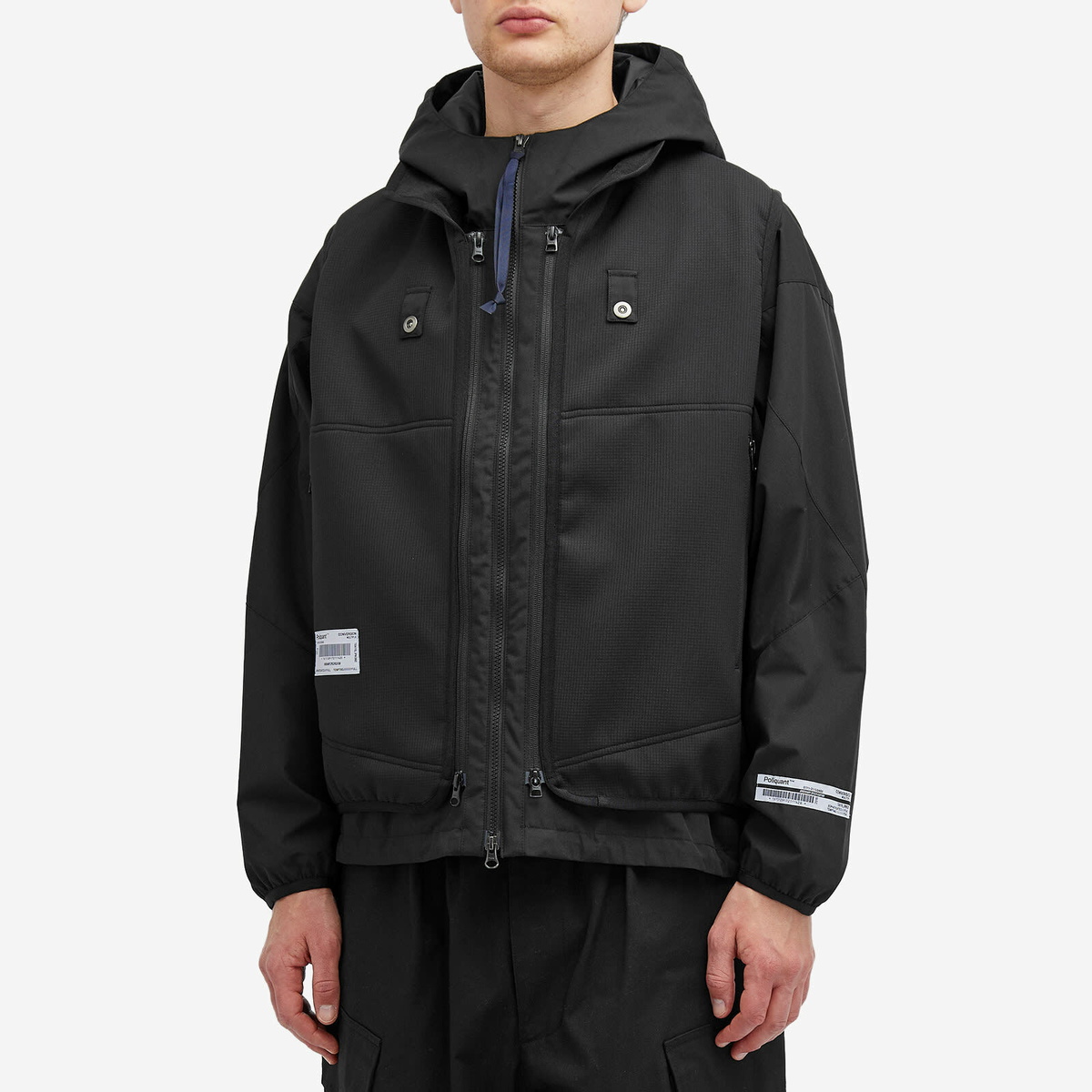 Poliquant Men's Layering Jackcet with Built In Vest in Black