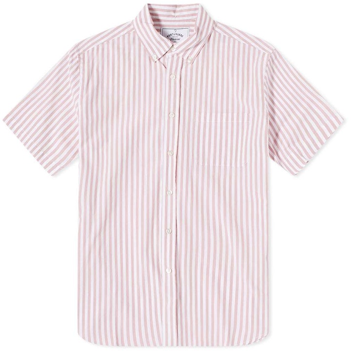Photo: Portuguese Flannel Short Sleeve Popline Button Down Stripe S