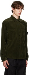 Stone Island Khaki Press-Stud Shirt