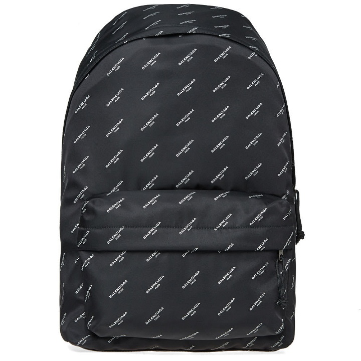 Photo: Balenciaga All Over Logo Nylon Backpack