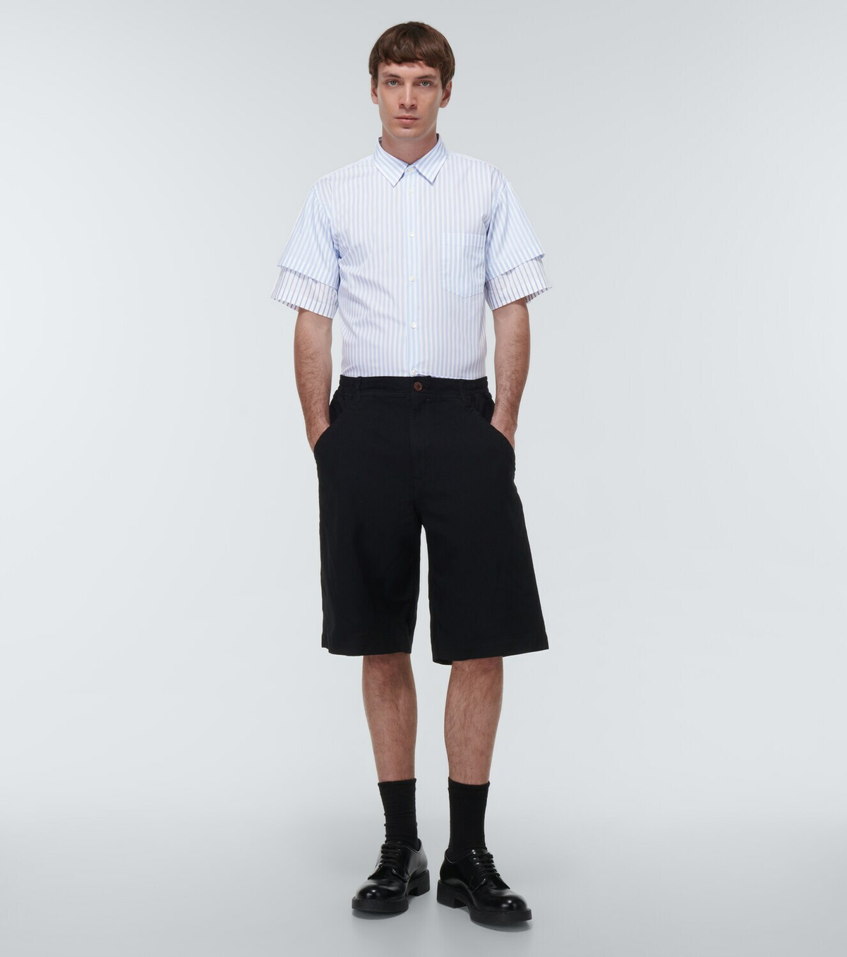 Comme des Garçons Homme Deux Striped cotton twill shirt