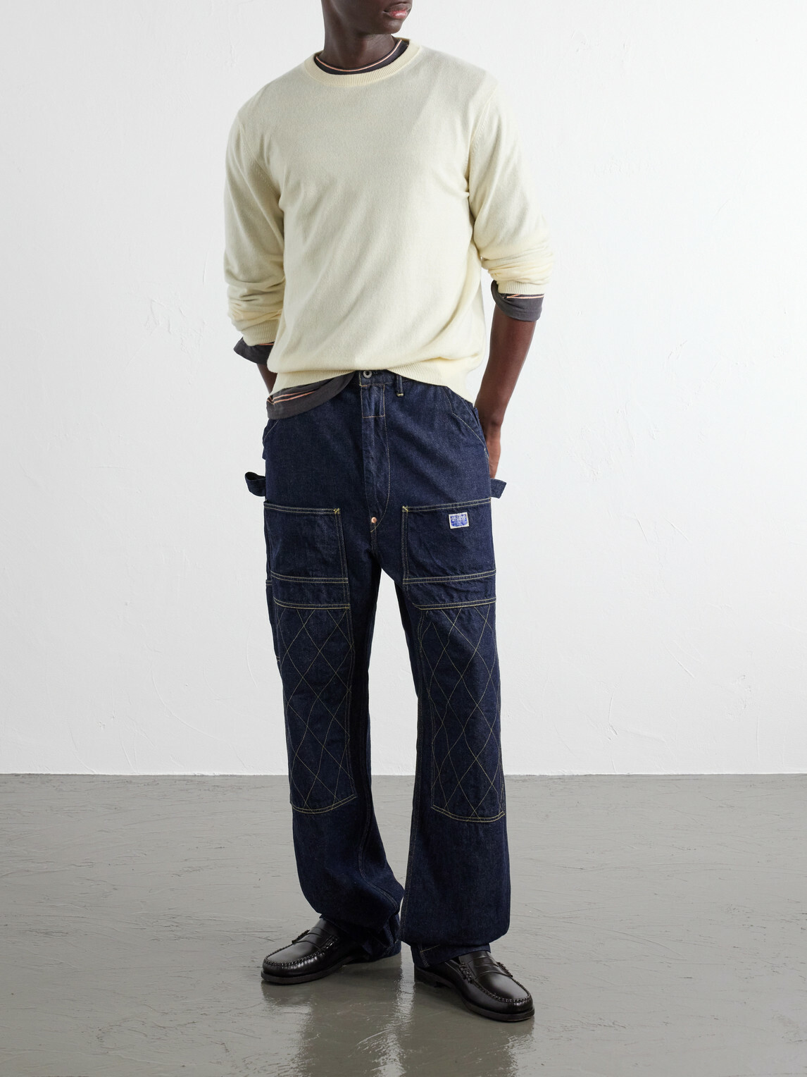 KAPITAL - Lumber Straight-Leg Panelled Jeans - Blue