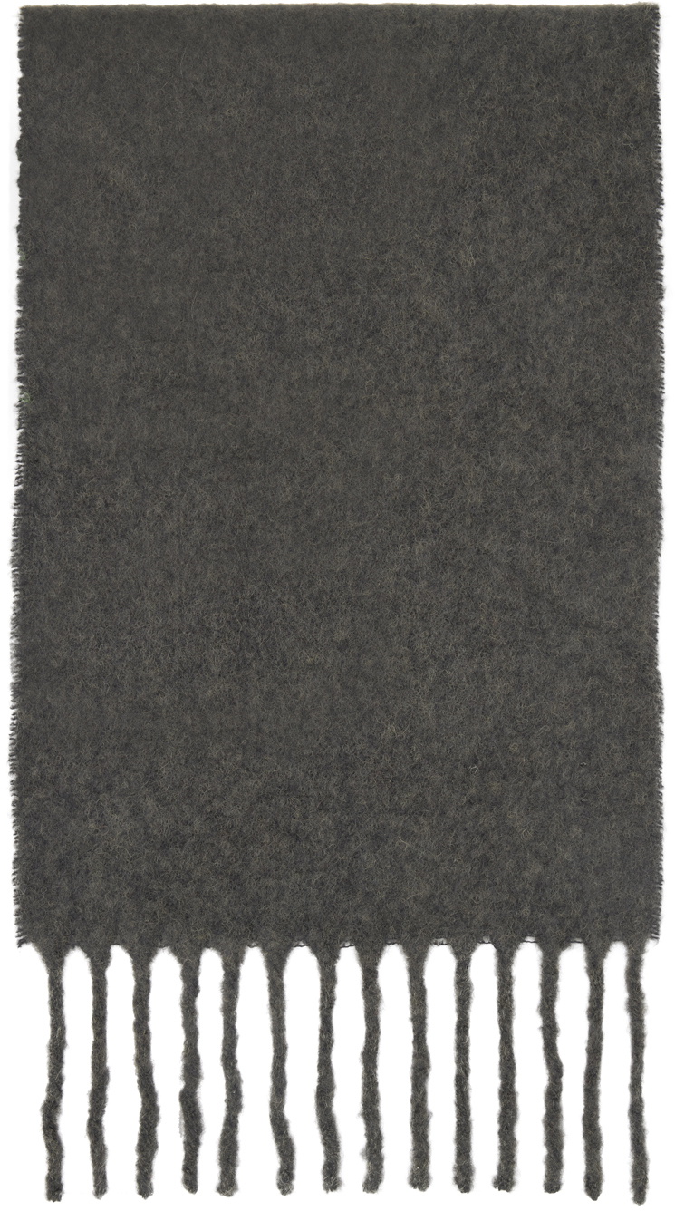 AMI Paris Gray Oversized Ami de Cœur Scarf AMI
